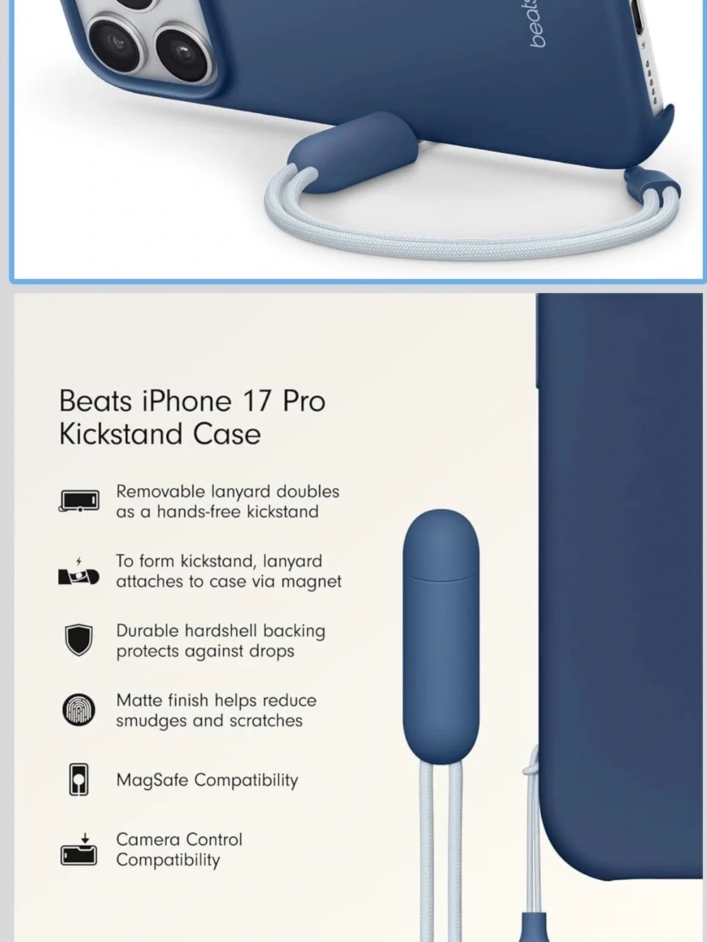 Beats Kickstand Case with MagSafe & Camera Control for iPhone 17 Pro